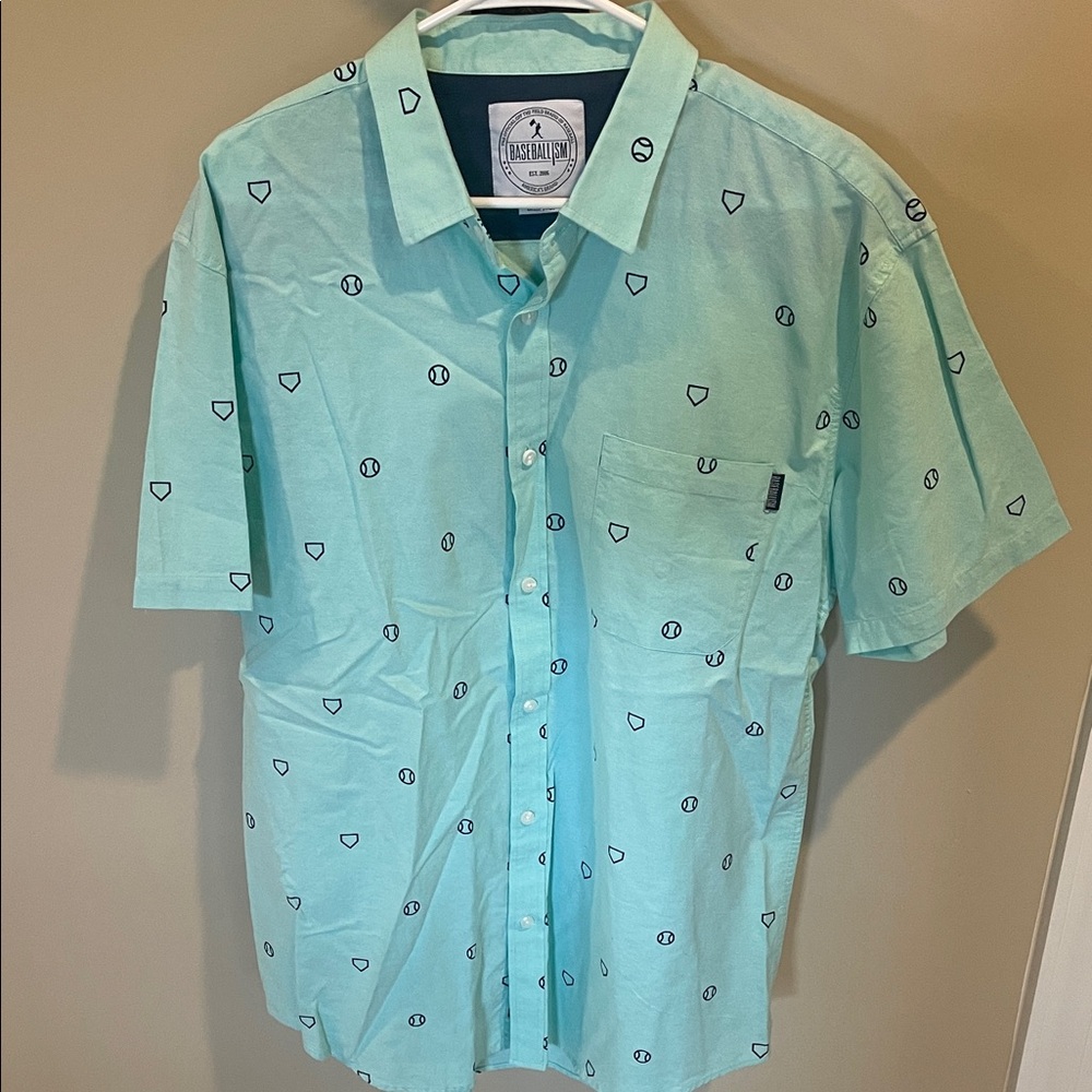 Casual Mint Green Button Down Shirt